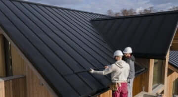 Home inspectors working on home roof