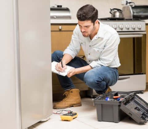 Home inspector conducting home inspection