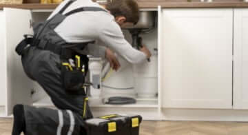 Home Inspector checking home appliances
